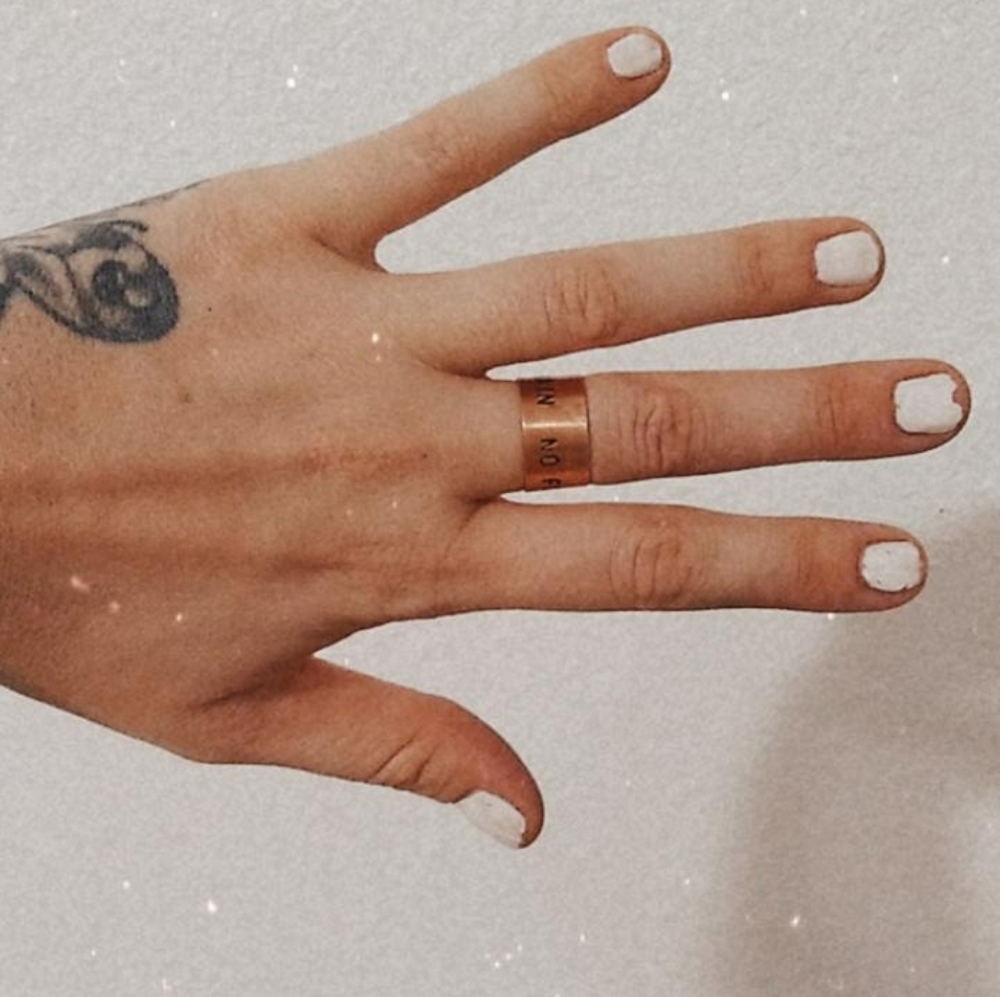 Adjustable copper ring(no rain no flowers)